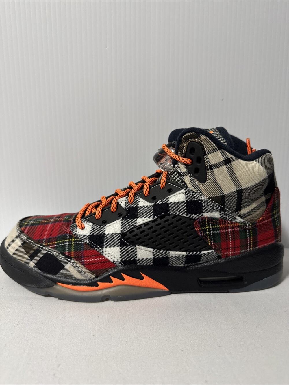 Jordan 5 Retro GS Plaid Size 7 Youth /Men-Orange Black Kids Sneaker FD4814-008